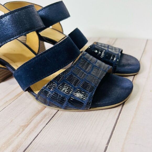 Gabor Bluette Mississippi Midnight Blue Leather Sandals - Picture 4 of 8